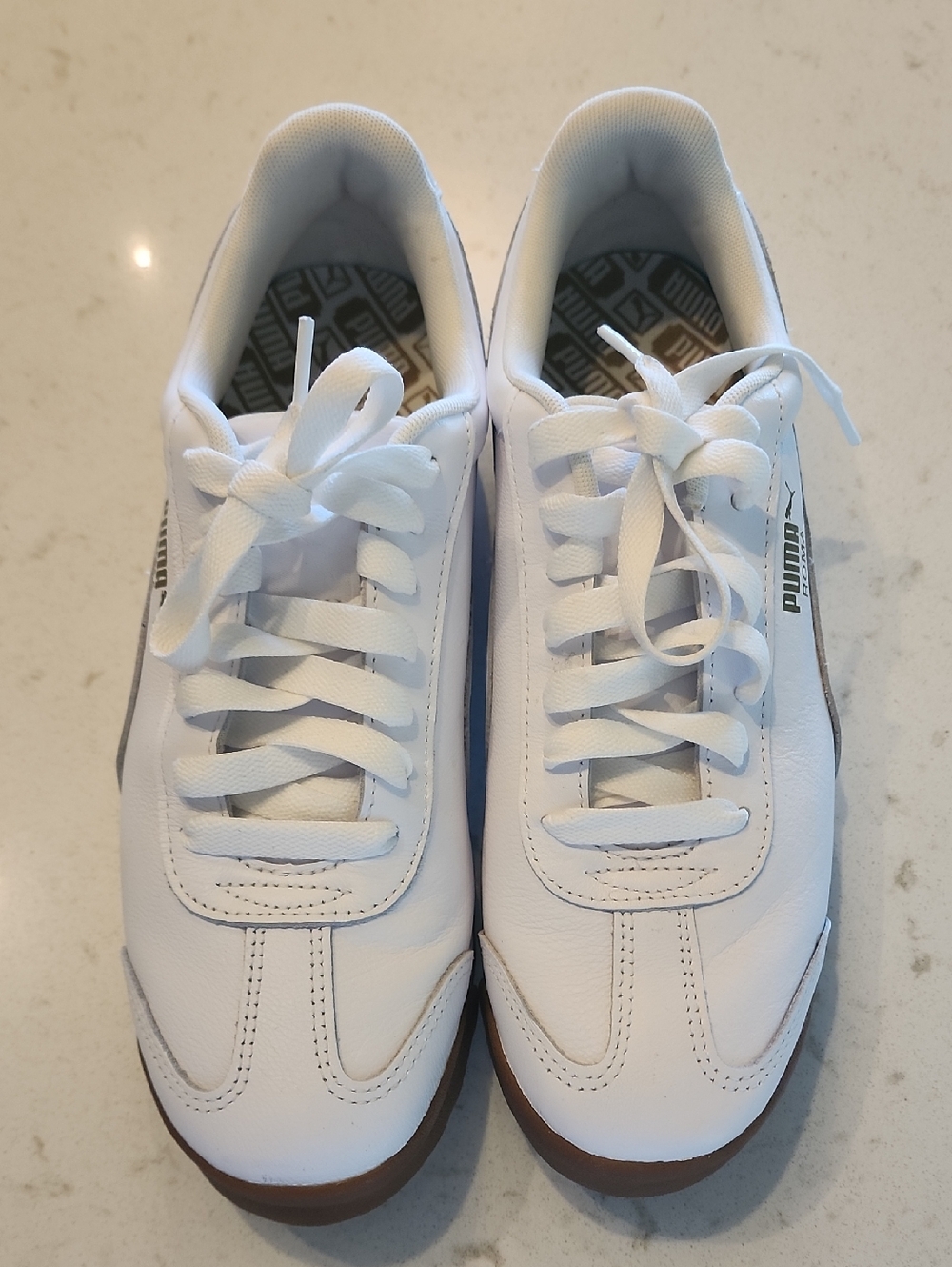 Puma Roma Men’s White Low-Top Lace-Up Sneakers